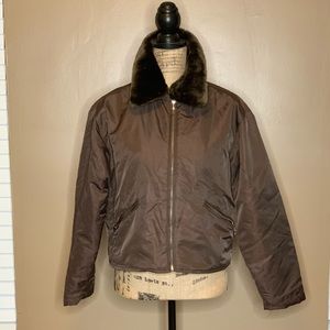 Xhilaration Brown Coat with Fur Trim